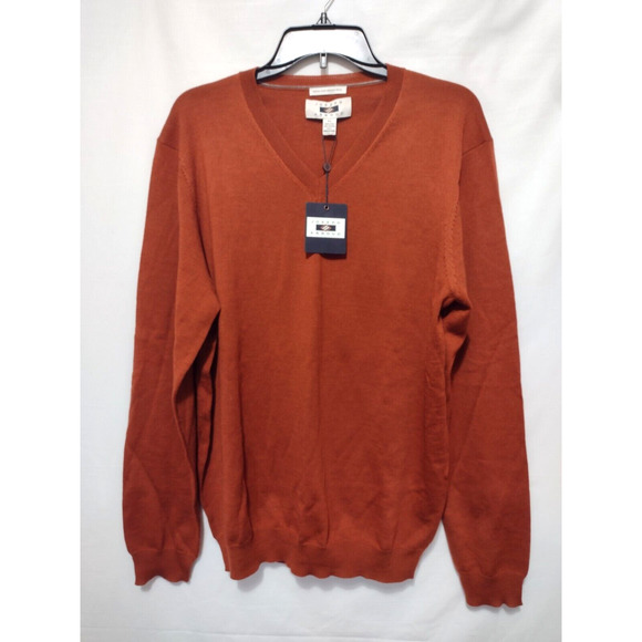 NWT Joseph Abboud Mens Merino Wool Lightweight Sweater Rust Sz XL - Picture 3 of 7